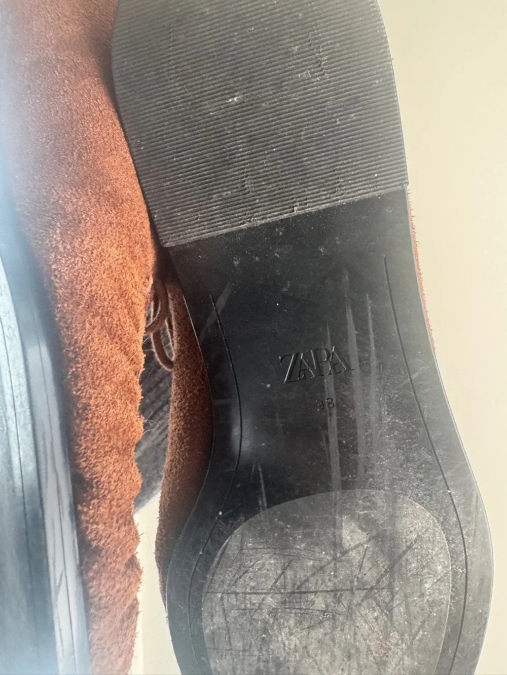 Zara Brown Suede Bow Moccasin Flats - Picture 5 of 5